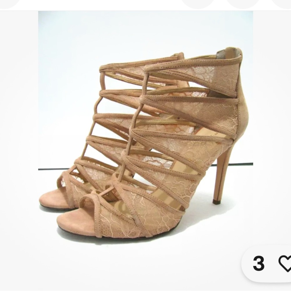 Ivanka Trump Tan Strappy Stiletto Heels